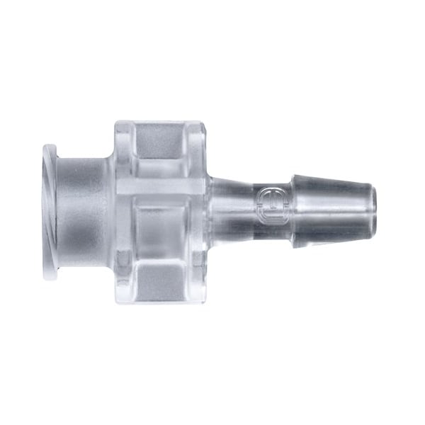 Cole Parmer Luer to Hose Barb Fitting, Straight Adapter, CrystalVu, Cleanroom, Lrg Bore F Luerx1/4in ID; 10PK LBF-4CVU-QC - main